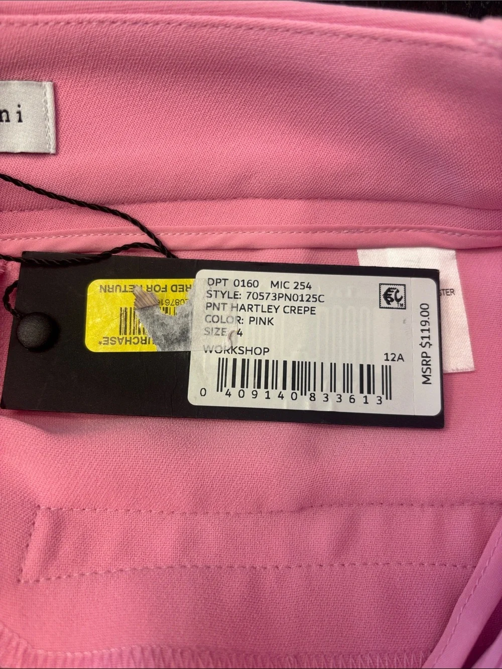 Gianni Bini Pink Hartley Crepe Pleated Straight Wide Leg Pant